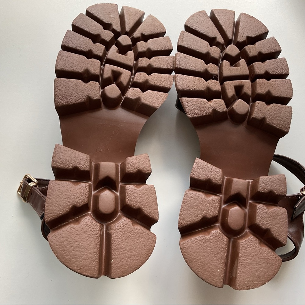 Dream Pairs Brown Platform Ankle-Strap Sandals - Picture 4 of 6